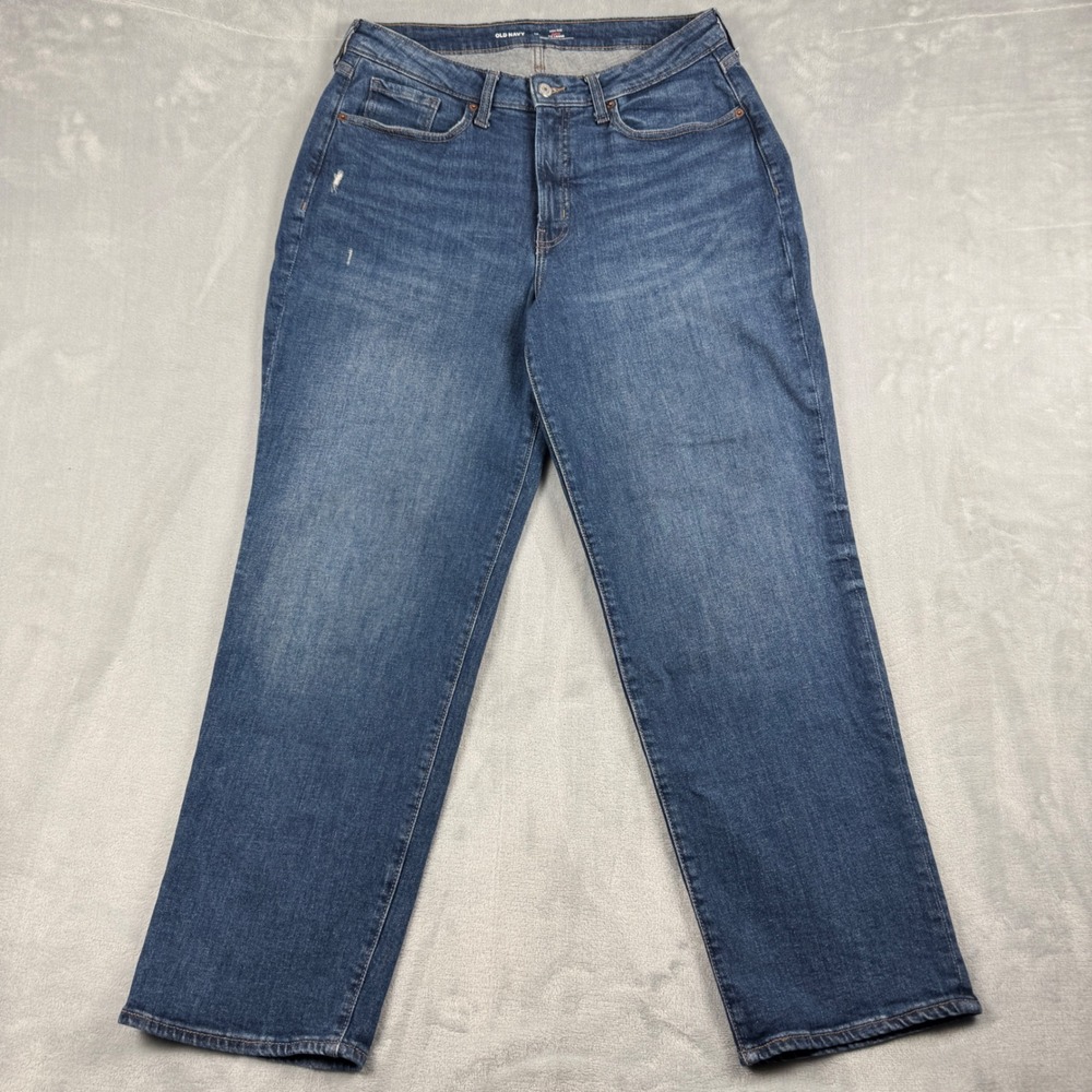 Women's High Rise Curvy‎ OG Loose Jeans Medium Wash Secret Smooth Pocket Size 12